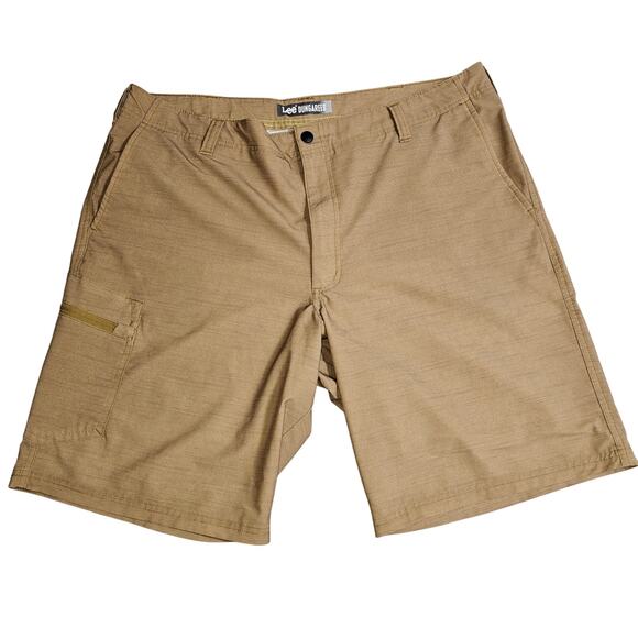 Lee Tan Khaki Flat Front Mens Summer Shorts 40 - Picture 1 of 7